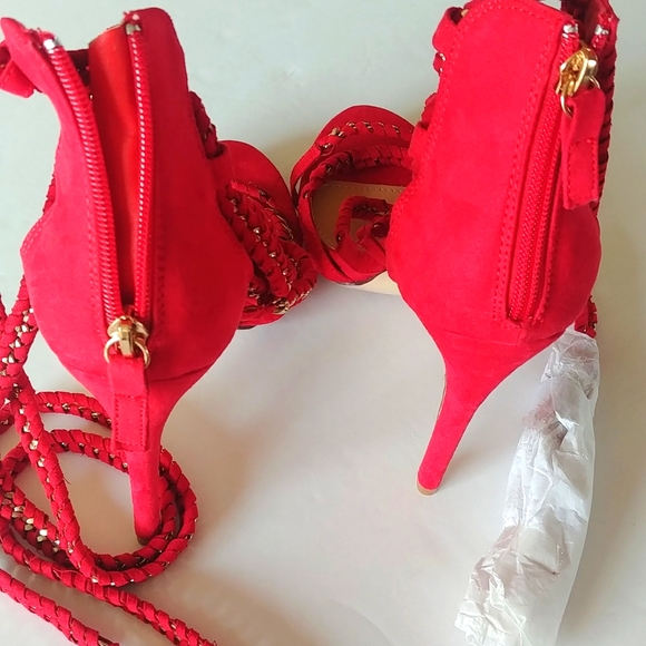 Just Fab 5" Heels W Ankle Wrap - Picture 3 of 8